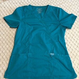 Cherokee Revolution Teal Blue Scrub Top